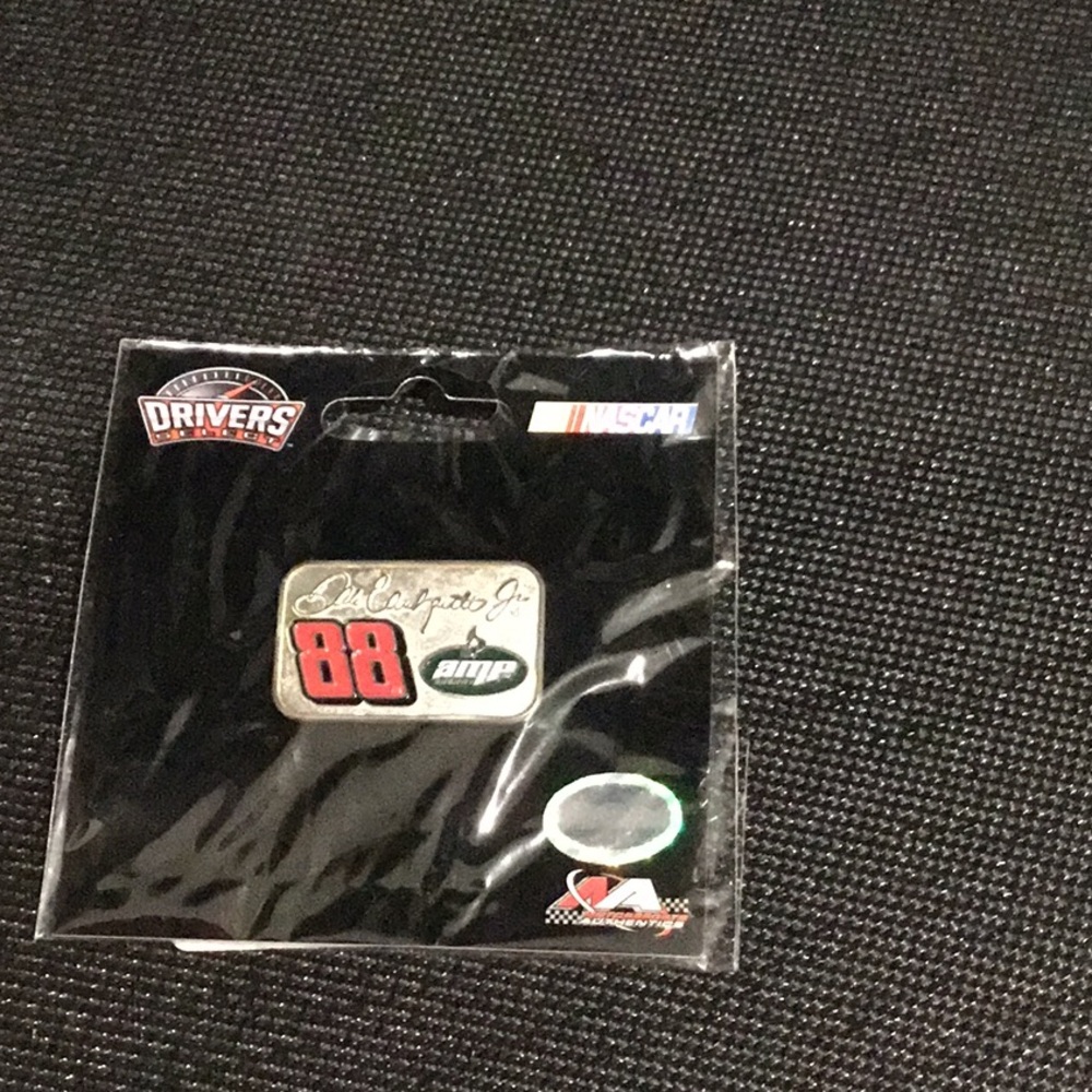 Nascar Black and White Keychain with Red Accent